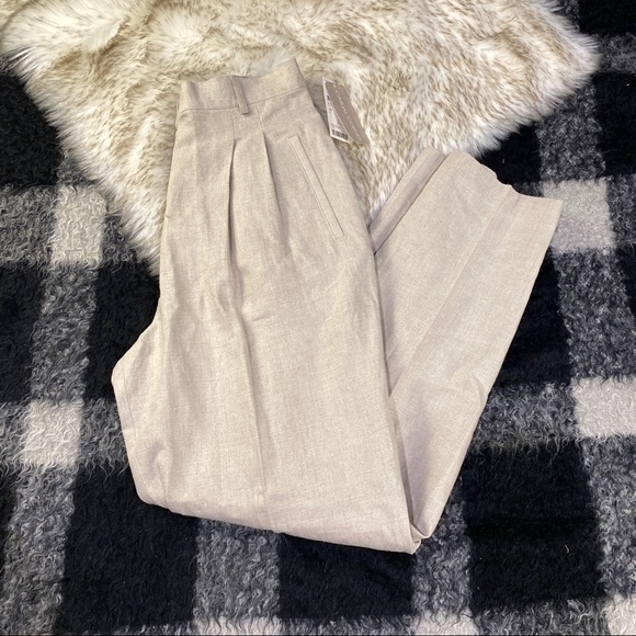 Vintage Pants - NWT Vintage 90s high rise plated linen pants women’s 6